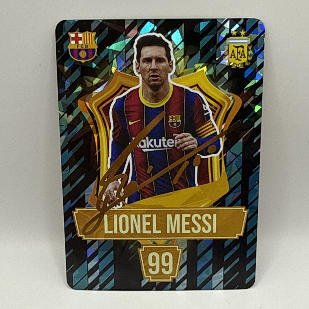Lionel Messi - Holo Foil Soccer Card 2024 Gold Printed Signature Barcelona